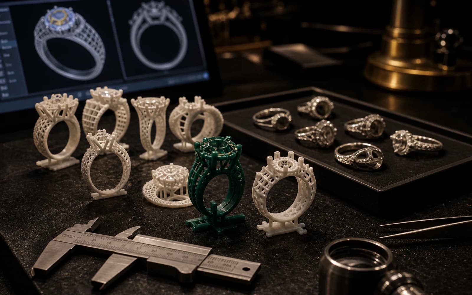 3D Printed Jewelry Prototypes Before Casting: CAD Design guide with jewelry production details by DMJ Concept in Thailand