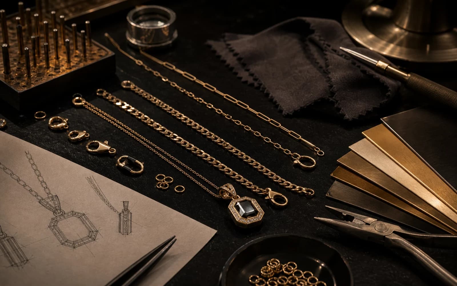 Custom Necklace Manufacturing: Chain, Clasp, Pendant, and Finish: Custom Jewelry guide with jewelry production details by DMJ Concept in Thailand