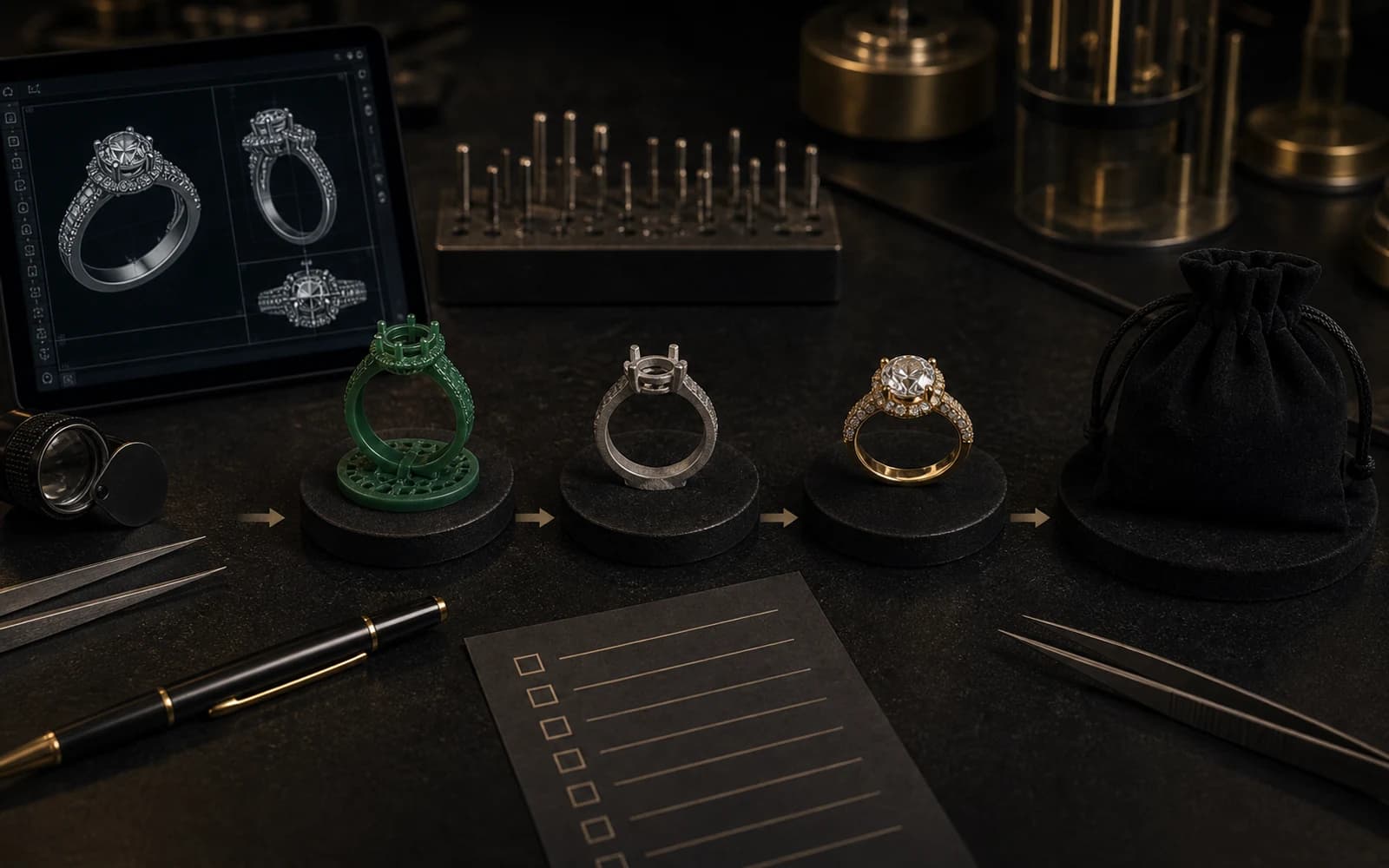 How Long Custom Jewelry Production Takes From CAD to Delivery: Client Guide guide with jewelry production details by DMJ Concept in Thailand