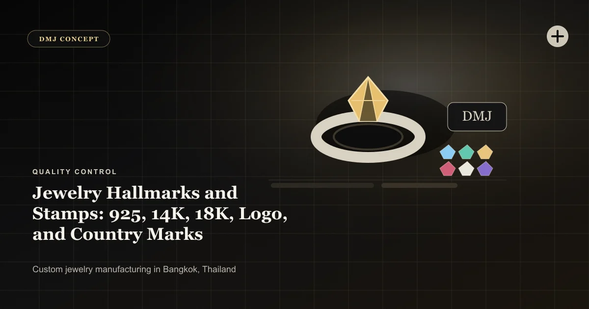 Jewelry Hallmarks and Stamps: 925, 14K, 18K, Logo, and Country Marks: Quality Control guide with jewelry production details by DMJ Concept in Thailand