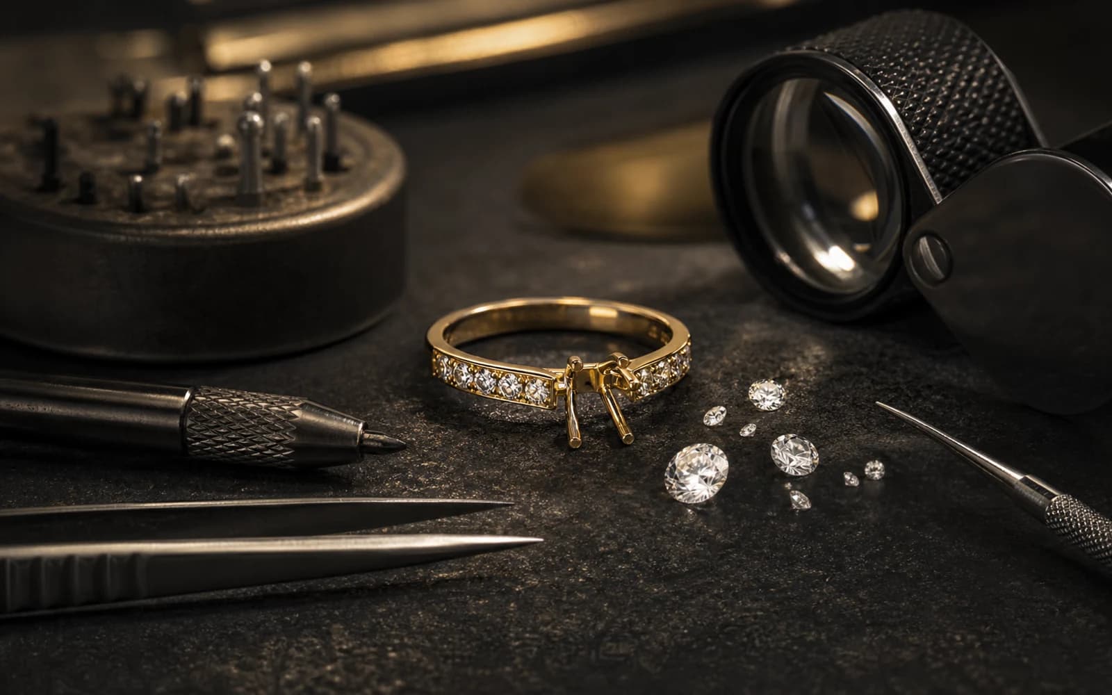 Stone Setting in Custom Jewelry Production: Stones & Enamel guide with jewelry production details by DMJ Concept in Thailand
