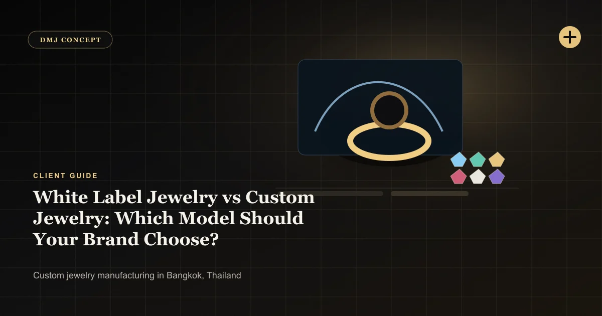 White Label Jewelry vs Custom Jewelry: Which Model Should Your Brand Choose?: Client Guide guide with jewelry production details by DMJ Concept in Thailand