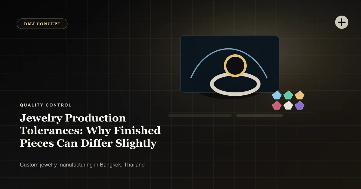 Jewelry Production Tolerances: Why Finished Pieces Can Differ Slightly From CAD: Quality Control guide with jewelry production details by DMJ Concept in Thailand