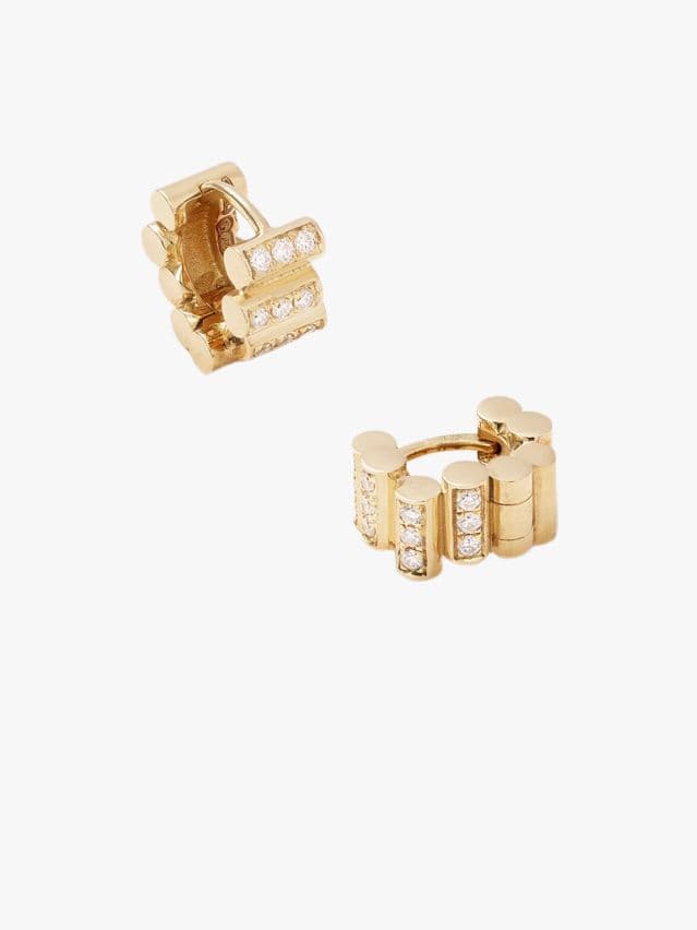 Edge 18K Gold Diamond Hoop Earrings