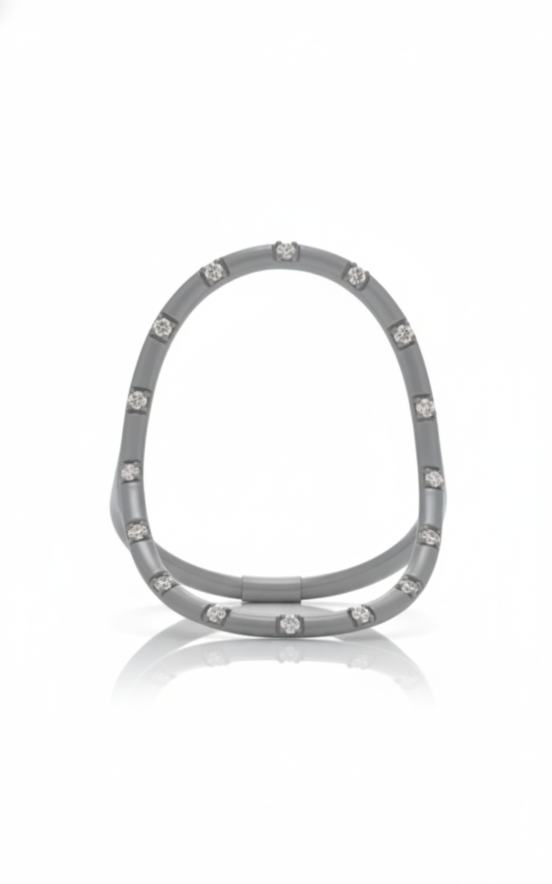 Engineered Brilliance: Sculptural Yellow Gold Diamond Statement Ring CAD Design CAD render