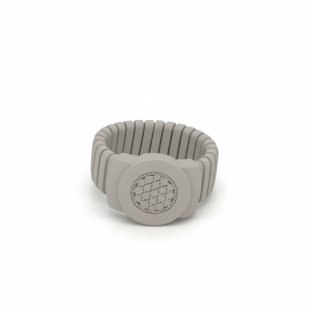 Parametric CAD Design for a Statement Diamond Ring CAD render