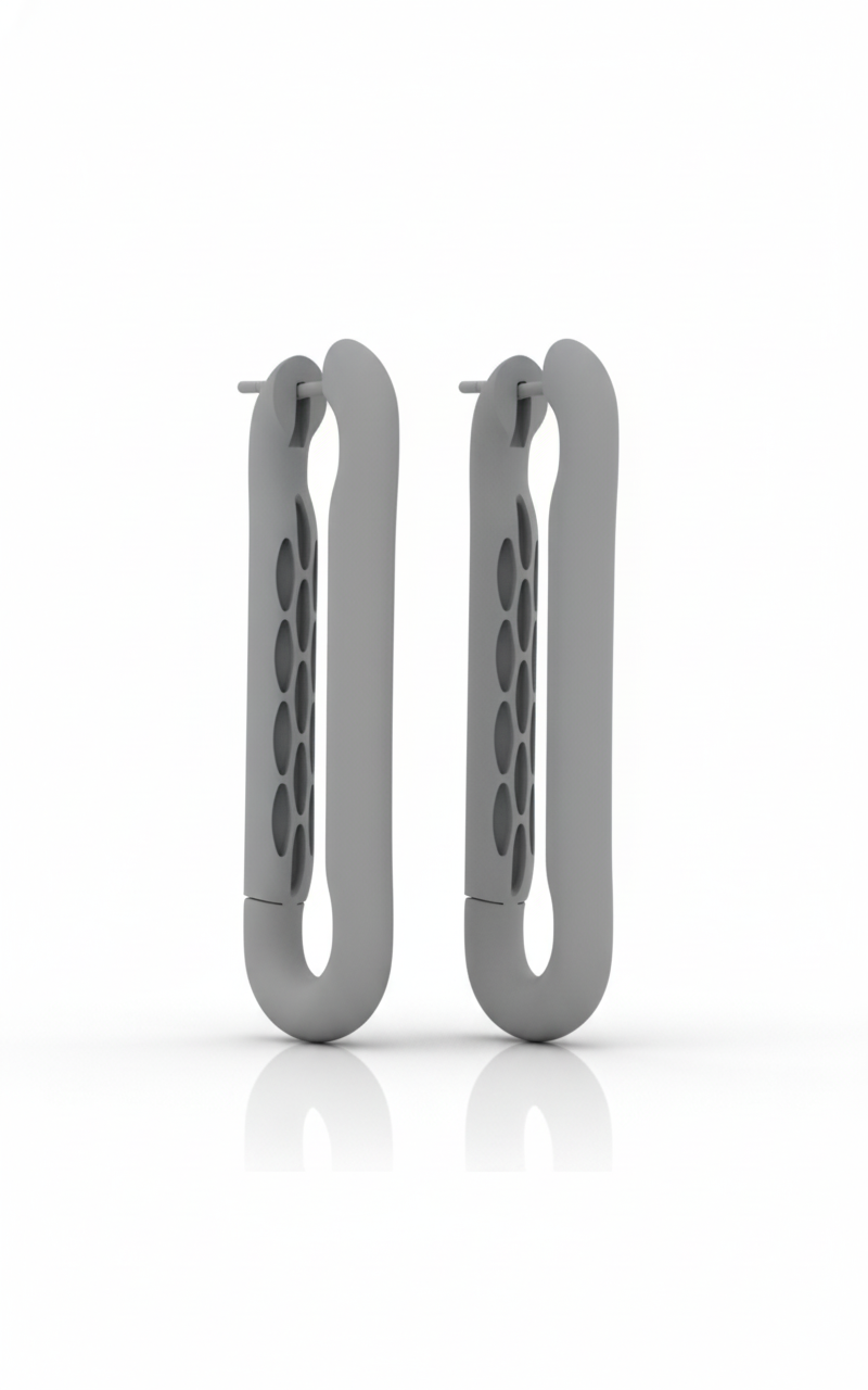 Parametric CAD Design: Statement Interlocking Earrings CAD render