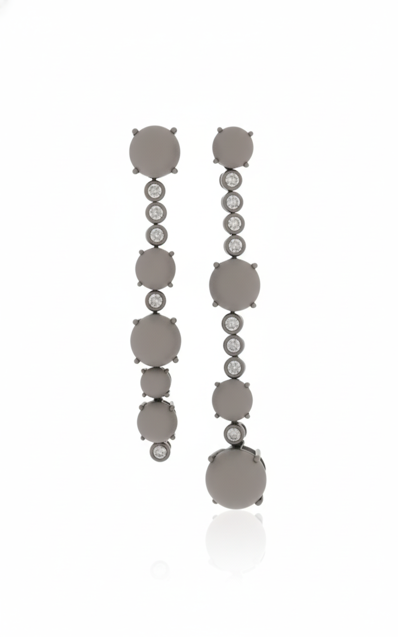 Precision-Engineered Emerald Dusk Dawn Code Statement Earrings CAD Model CAD render