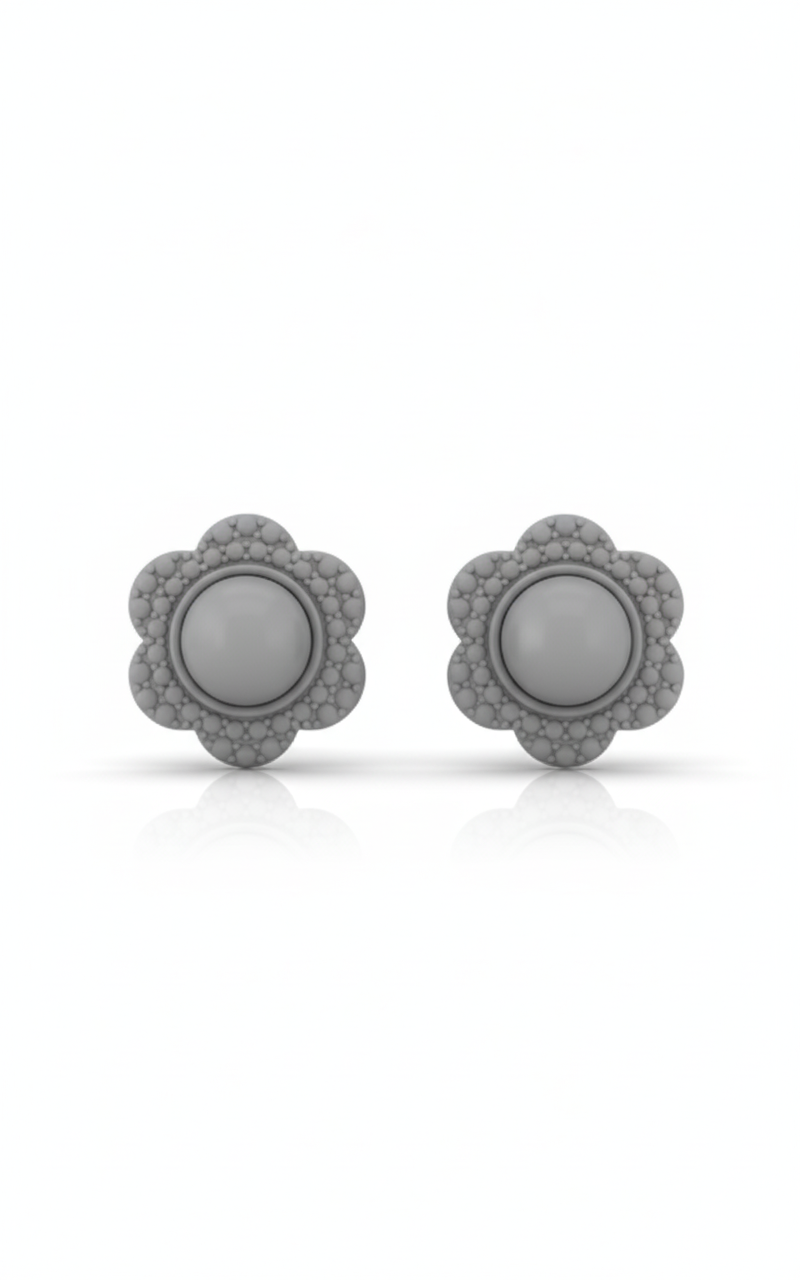 Precision-Engineered Modern Diamond Stud Earring Design CAD render