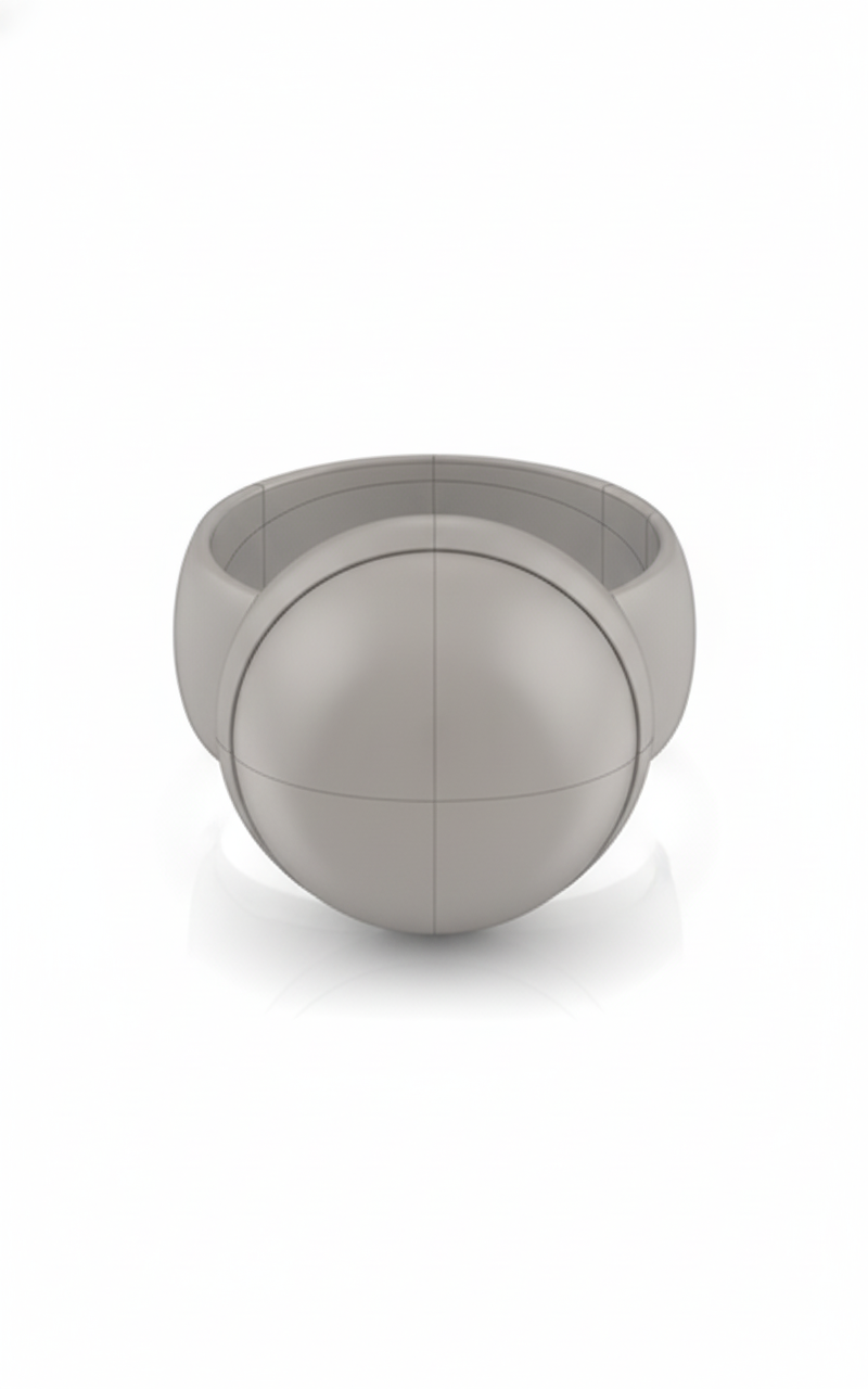 Sculptural Wide Band Ring: Advanced CAD Engineering Study CAD render