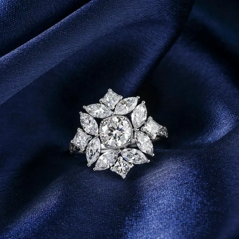 Diamond Ring on Satin